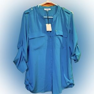 Calvin Klein safari like shirt size M Turquoise new